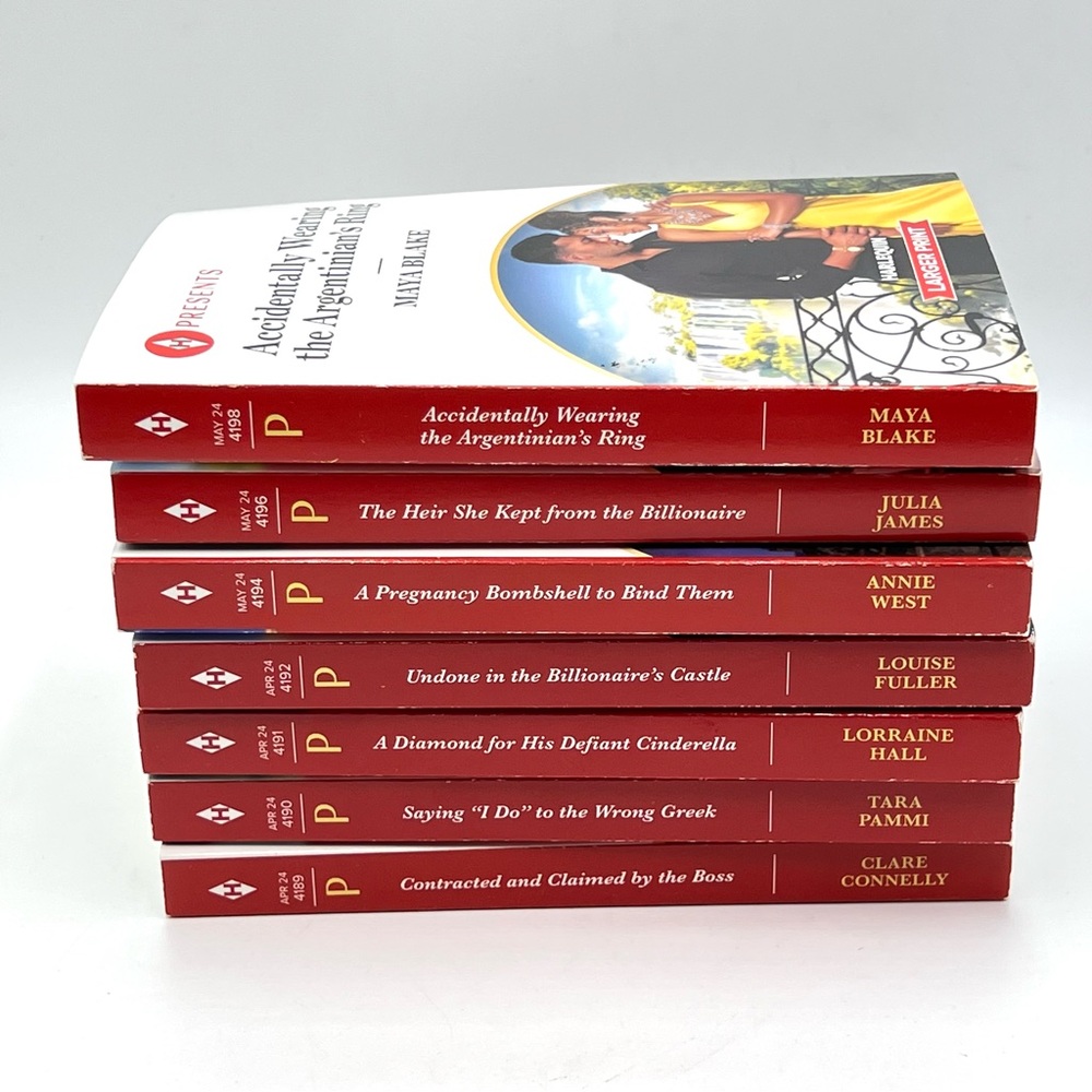 Apr & May 2024 Harlequin Presents 7 Romance‎ Novels Books Larger Print Book Lot